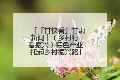 「甘快看」甘肃新闻丨（乡村行 看振兴）特色产业托起乡村振兴路