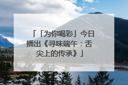 「为你喝彩」今日播出《寻味端午：舌尖上的传承》