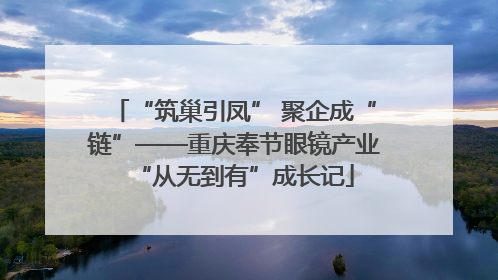 “筑巢引凤” 聚企成“链”——重庆奉节眼镜产业“从无到有”成长记