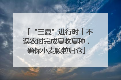 “三夏”进行时丨不误农时完成夏收夏种，确保小麦颗粒归仓