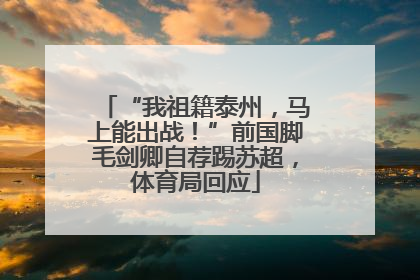 “我祖籍泰州，马上能出战！”前国脚毛剑卿自荐踢苏超，体育局回应