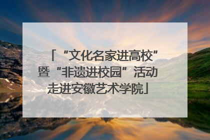 “文化名家进高校”暨“非遗进校园”活动走进安徽艺术学院