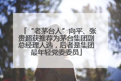 “老茅台人”向平、张贵超获推荐为茅台集团副总经理人选，后者是集团最年轻党委委员