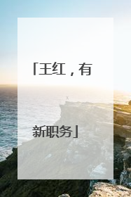 王红，有新职务