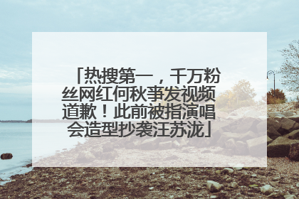 热搜第一，千万粉丝网红何秋亊发视频道歉！此前被指演唱会造型抄袭汪苏泷
