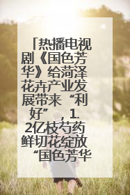 热播电视剧《国色芳华》给菏泽花卉产业发展带来“利好”，1.2亿枝芍药鲜切花绽放“国色芳华”