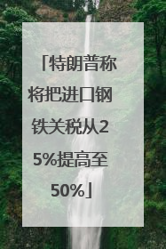 特朗普称将把进口钢铁关税从25%提高至50%