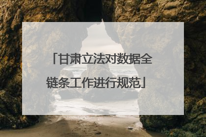 甘肃立法对数据全链条工作进行规范