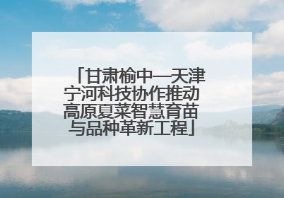 甘肃榆中—天津宁河科技协作推动高原夏菜智慧育苗与品种革新工程