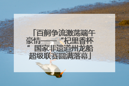 百舸争流激荡端午豪情——“杞里香杯”国家非遗道州龙船超级联赛圆满落幕