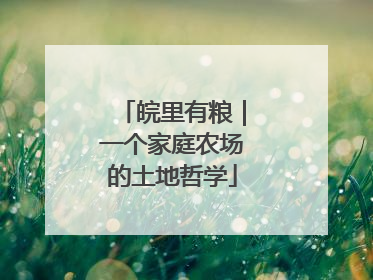 皖里有粮｜一个家庭农场的土地哲学