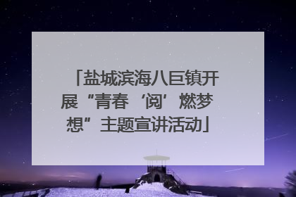盐城滨海八巨镇开展“青春‘阅’燃梦想”主题宣讲活动