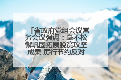 省政府党组会议常务会议强调：毫不松懈巩固拓展脱贫攻坚成果 厉行节约反对浪费弘扬优良作风