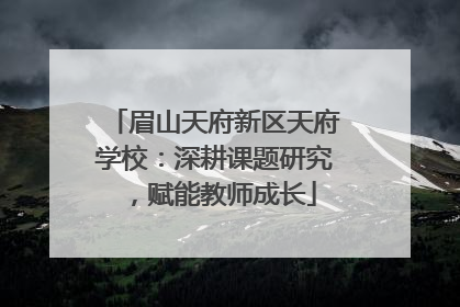 眉山天府新区天府学校：深耕课题研究，赋能教师成长