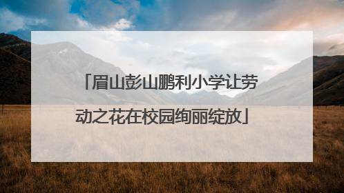 眉山彭山鹏利小学让劳动之花在校园绚丽绽放