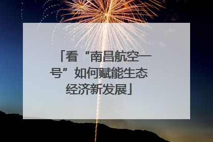 看“南昌航空一号”如何赋能生态经济新发展