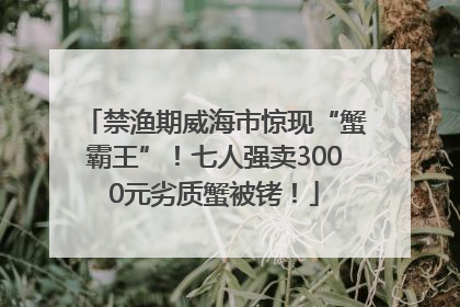 禁渔期威海市惊现“蟹霸王”！七人强卖3000元劣质蟹被铐！
