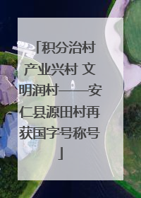 积分治村 产业兴村 文明润村——安仁县源田村再获国字号称号