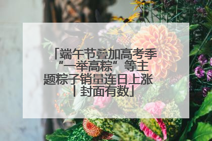 端午节叠加高考季 “一举高粽”等主题粽子销量连日上涨丨封面有数
