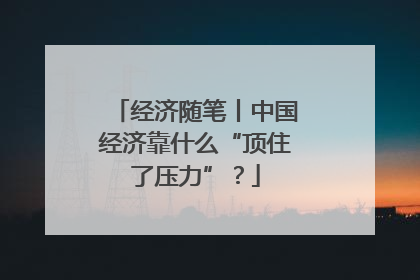 经济随笔丨中国经济靠什么“顶住了压力”？