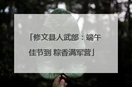 修文县人武部：端午佳节到 粽香满军营