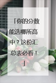 你的分数能选哪所高中？这份汇总表必看！