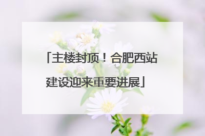 主楼封顶！合肥西站建设迎来重要进展