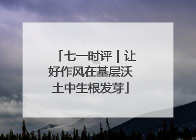 七一时评｜让好作风在基层沃土中生根发芽
