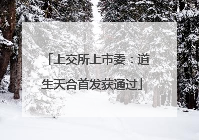 上交所上市委：道生天合首发获通过