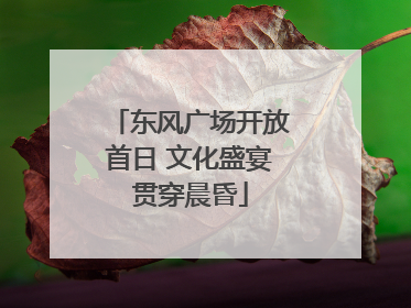 东风广场开放首日 文化盛宴贯穿晨昏
