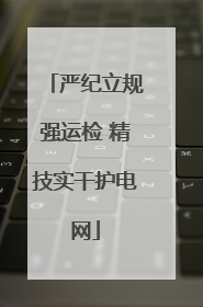 严纪立规强运检 精技实干护电网