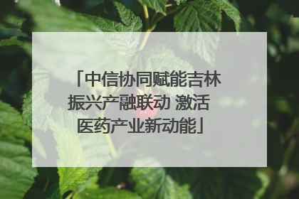 中信协同赋能吉林振兴产融联动 激活医药产业新动能