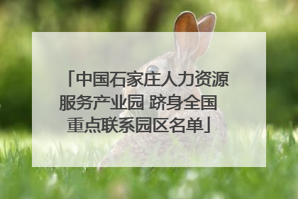 中国石家庄人力资源服务产业园 跻身全国重点联系园区名单