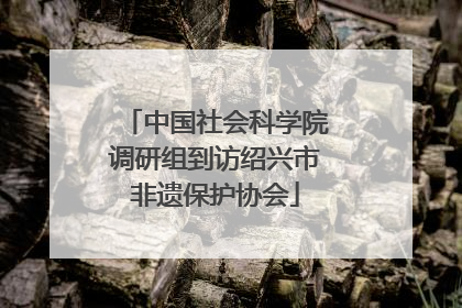 中国社会科学院调研组到访绍兴市非遗保护协会