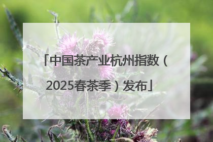 中国茶产业杭州指数（2025春茶季）发布