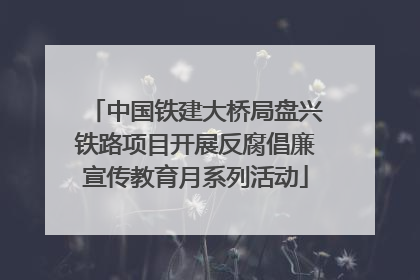 中国铁建大桥局盘兴铁路项目开展反腐倡廉宣传教育月系列活动