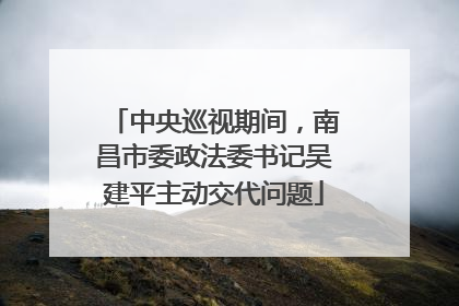 中央巡视期间，南昌市委政法委书记吴建平主动交代问题