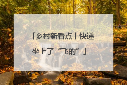 乡村新看点丨快递坐上了“飞的”