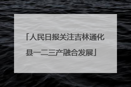 人民日报关注吉林通化县一二三产融合发展