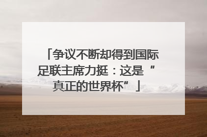 争议不断却得到国际足联主席力挺：这是“真正的世界杯”