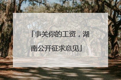 事关你的工资，湖南公开征求意见