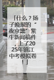 什么？扬子晚报的“夜京畿”紫牛新闻稿件，上了2025年镇江中考模拟卷！