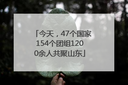 今天，47个国家154个团组1200余人共聚山东