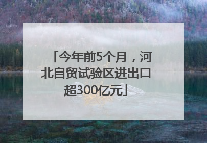 今年前5个月，河北自贸试验区进出口超300亿元