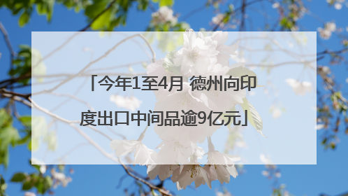 今年1至4月 德州向印度出口中间品逾9亿元