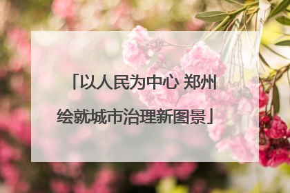 以人民为中心 郑州绘就城市治理新图景