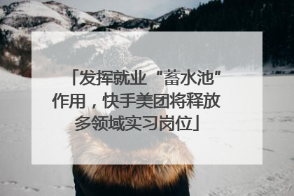 发挥就业“蓄水池”作用，快手美团将释放多领域实习岗位