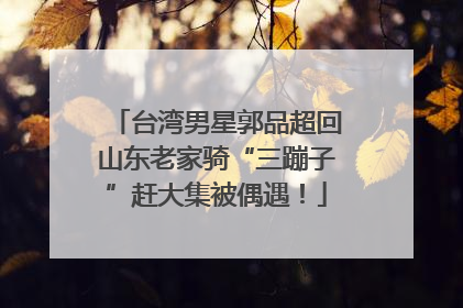 台湾男星郭品超回山东老家骑“三蹦子”赶大集被偶遇！