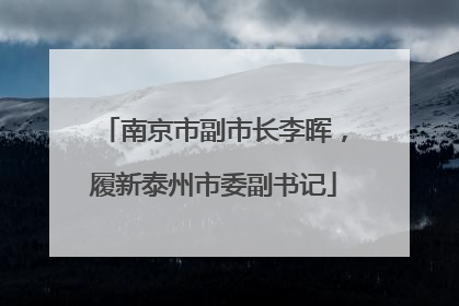 南京市副市长李晖，履新泰州市委副书记