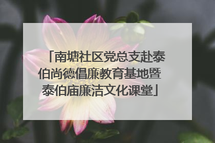 南塘社区党总支赴泰伯尚德倡廉教育基地暨泰伯庙廉洁文化课堂